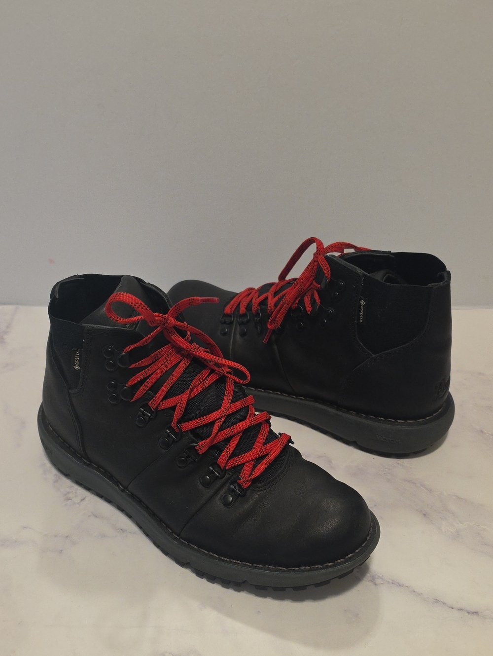 Danner Black Leather Boots with Red Laces